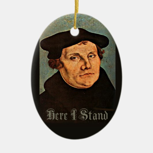 Martin Luther hier sta ik hier Keramisch Ornament (Voorkant)