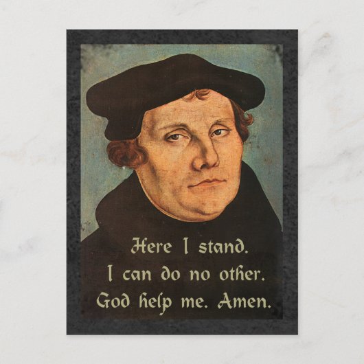 Martin Luther hier sta ik op de prijsvraag Briefkaart (Voorkant)