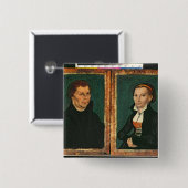Martin Luther, Katharina von Bora, c.1526 Vierkante Button 5,1 Cm (Voorkant /achterkant)