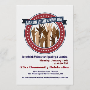 Martin Luther King Intergeloof Celebration Invite Kaart