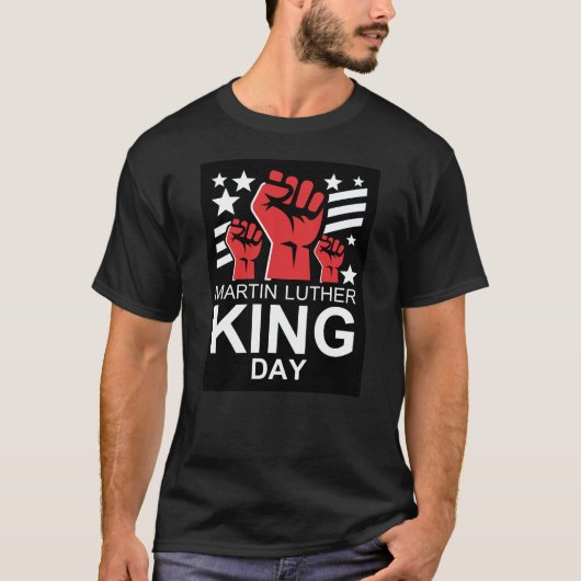 Martin Luther King Jr. Empowered Fist Symbol Desig T-shirt (Voorkant)