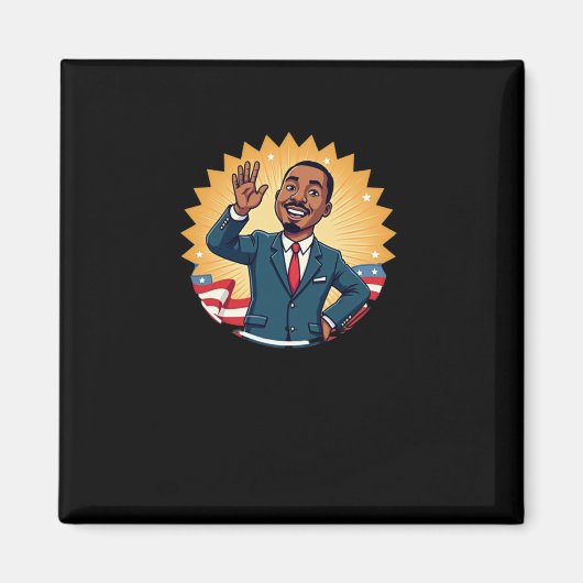 Martin Luther King Mlk Day Black History Sticker Magneet (Voorkant)