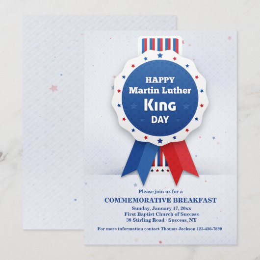 Martin Luther King Ribbon uitnodiging (Voorkant / Achterkant)