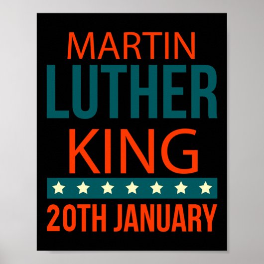 Martin Luther King Sticker 20 januari Poster (Voorkant)
