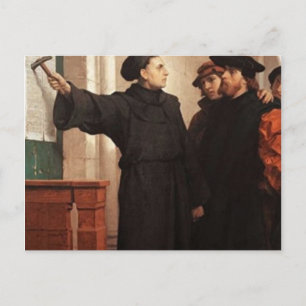 Martin Luther Nailing 95 Theses Briefkaart