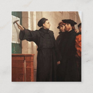 Martin Luther Nailing 95 Theses Vierkante Visitekaartje