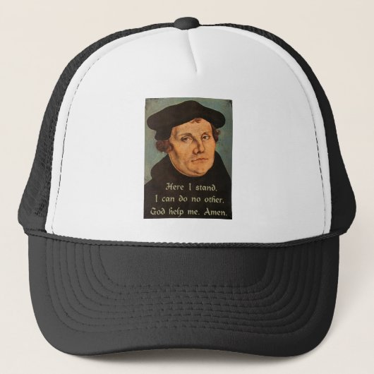 Martin Luther Quotation hier sta ik voor 95 Theses Trucker Pet (Voorkant)