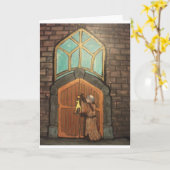 Martin Luther spijkert rubberen kip aan kerkdeur Kaart (Gele Bloem)