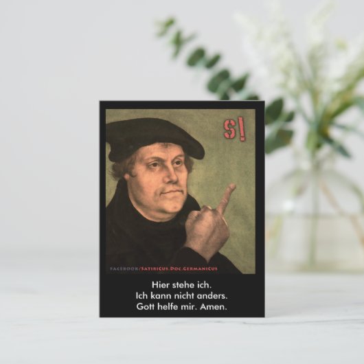Martin Luther "StinkeFinger" Briefkaart (Staand voorkant)