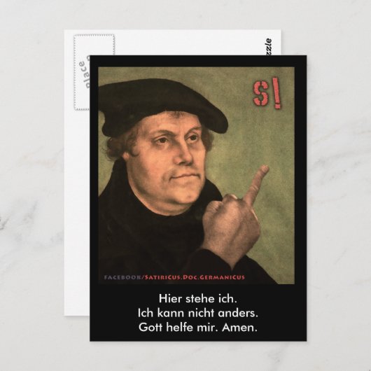 Martin Luther "StinkeFinger" Briefkaart (Voorkant / Achterkant)