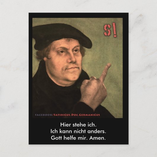 Martin Luther "StinkeFinger" Briefkaart (Voorkant)
