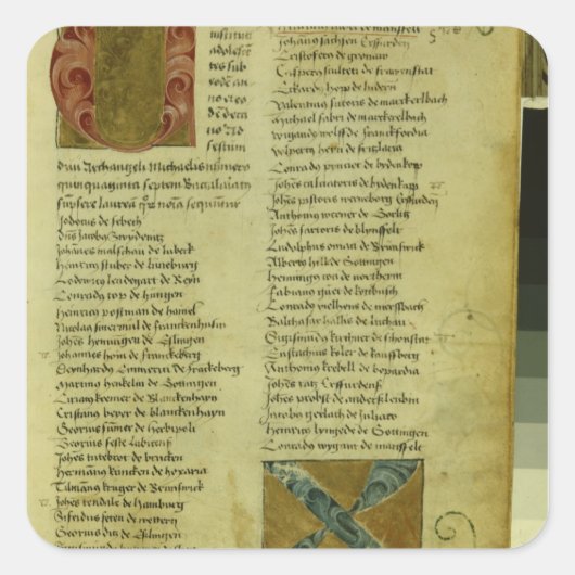 Martin Luther's inschrijvingsformulier Vierkante Sticker (Voorkant)