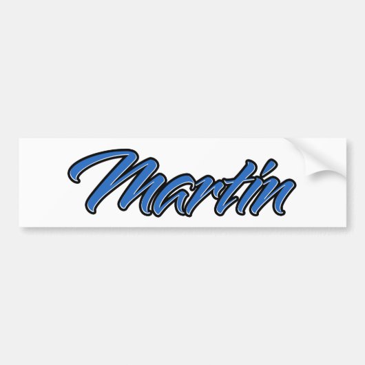 Martin Naam blauwe sticker sticker auto sticker (Voorkant)