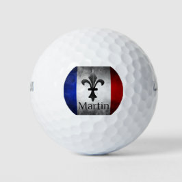 Martin Name with French Flag Golf Balls Golfballen