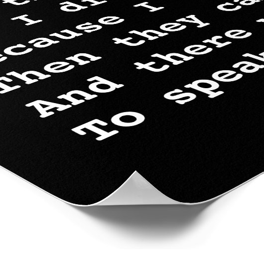 Martin Niemöller Quote Poster (Hoek)