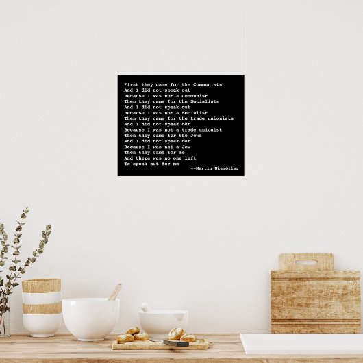 Martin Niemöller Quote Poster (Keuken)