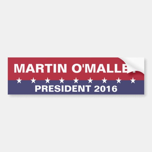 MARTIN O'MALLEY voor President 2016 Bumpersticker (Voorkant)
