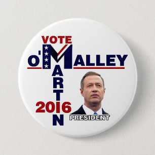 Martin O'Malley voor President 2016 Ronde Button 7,6 Cm