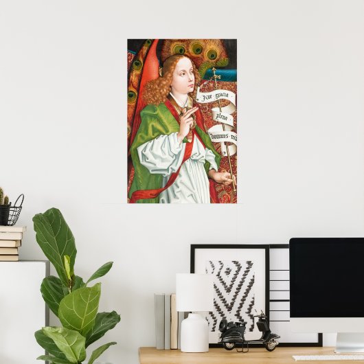 Martin Schongauer Annunciation angel Orlier altar Poster (Thuiskantoor)