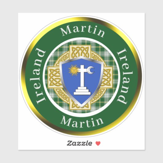 Martin Shield & Celtic Cross gepersonaliseerd Sticker (Vel)