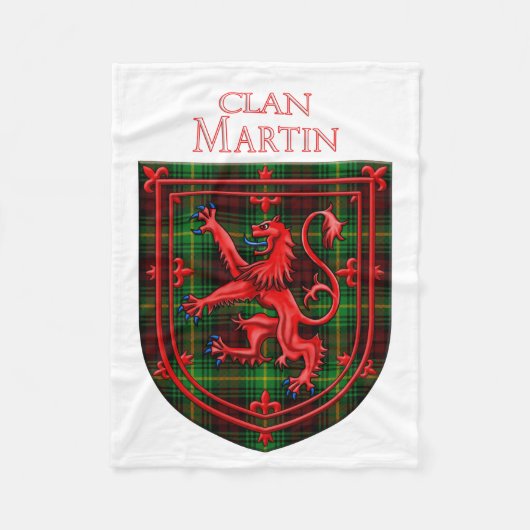 Martin Tartan Scottish Play Lion Rampant Fleece Deken (Voorkant)