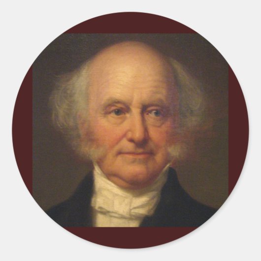 Martin Van Buren 8 Ronde Sticker (Voorkant)