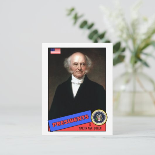 Martin Van Buren Baseball Card Briefkaart (Staand voorkant)