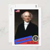 Martin Van Buren Baseball Card Briefkaart (Voorkant / Achterkant)