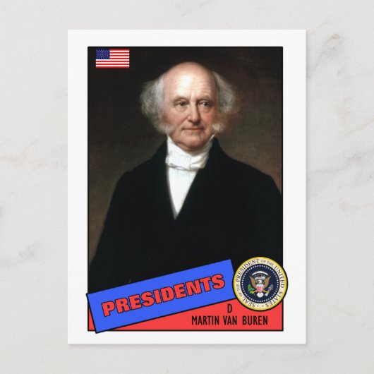 Martin Van Buren Baseball Card Briefkaart (Voorkant)