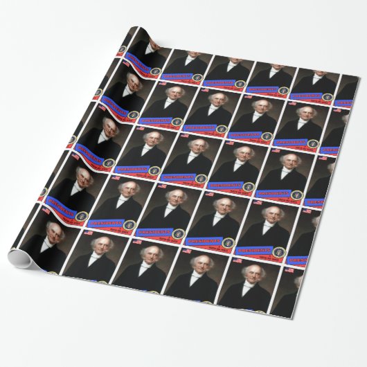 Martin Van Buren Baseball Card Cadeaupapier (Uitgerold)