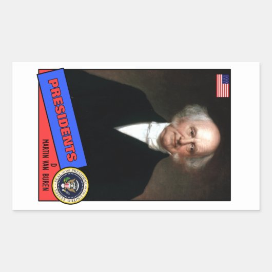 Martin Van Buren Baseball Kaart Rechthoekige Sticker (Voorkant)