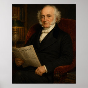 Martin Van Buren Bibliotheek Poster met Portret
