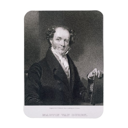 Martin Van Buren, gegraveerd door E. Wellmore (gra Magneet (Verticaal)