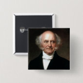 Martin Van Buren Vierkante Button 5,1 Cm (Voorkant /achterkant)