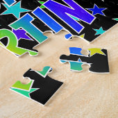 "MARTIN" Voornaam, geun "HAPPY BIRTHDAY" Legpuzzel (Zijkant)