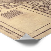 Martin Waldseemuller's  Wereldkaart van 1507 Poster (Hoek)