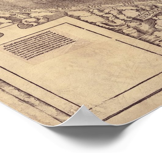 Martin Waldseemuller's  Wereldkaart van 1507 Poster (Hoek)