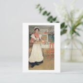 Martina Carrying Breakfast op een lade, 1904 Briefkaart (Staand voorkant)