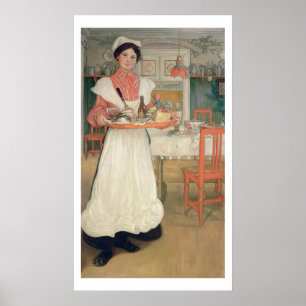 Martina Carrying Breakfast op een lade, 1904 Poster