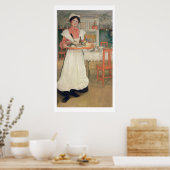 Martina Carrying Breakfast op een lade, 1904 Poster (Keuken)