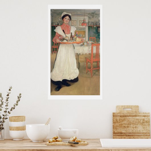 Martina Carrying Breakfast op een lade, 1904 Poster (Keuken)