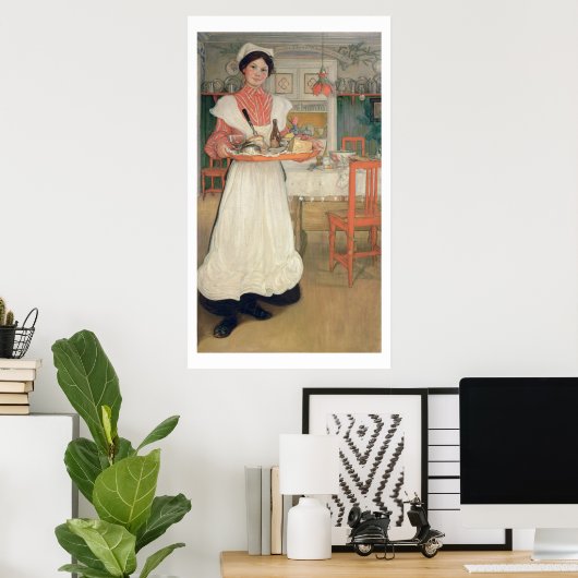 Martina Carrying Breakfast op een lade, 1904 Poster (Thuiskantoor)