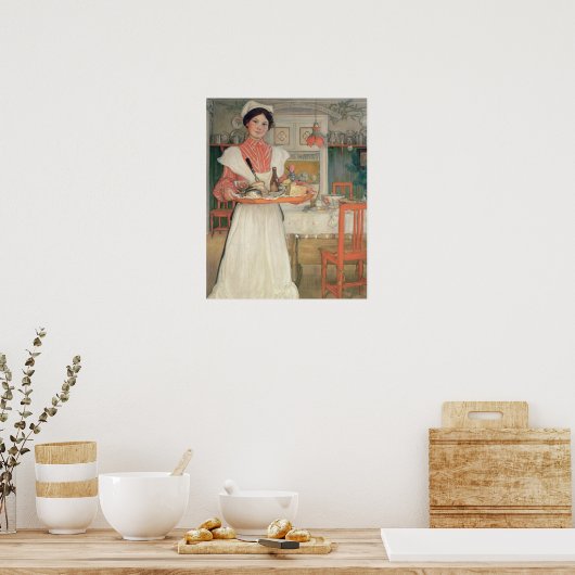 Martina Carrying Breakfast op een lade, 1904 Poster (Keuken)