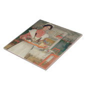 Martina Carrying Breakfast op een lade, 1904 Tegeltje (Zijkant)