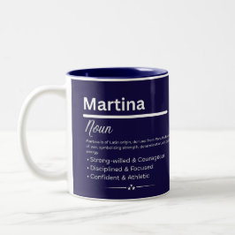 Martina, meisjesnaam gepersonaliseerde definitiebe tweekleurige koffiemok