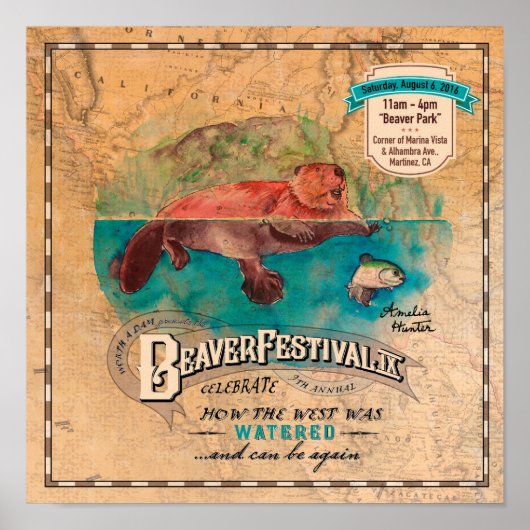 Martinez Beaver Festival The West Waters Poster (Voorkant)