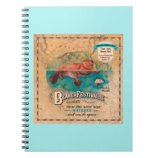 Martinez Beaver Festival Water West Map notebook Notitieboek (Voorkant)
