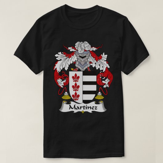 Martinez Coat of Arms Family Crest T-shirt (Design voorkant)