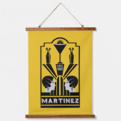 Martinez Cocktail Art Deco Hangend Wandkleed (Voorkant)