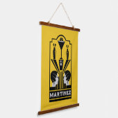 Martinez Cocktail Art Deco Hangend Wandkleed (Gebogen)